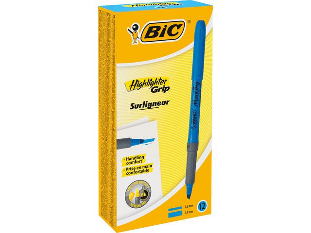 Tekstmarker BIC Highlighter Grip blå