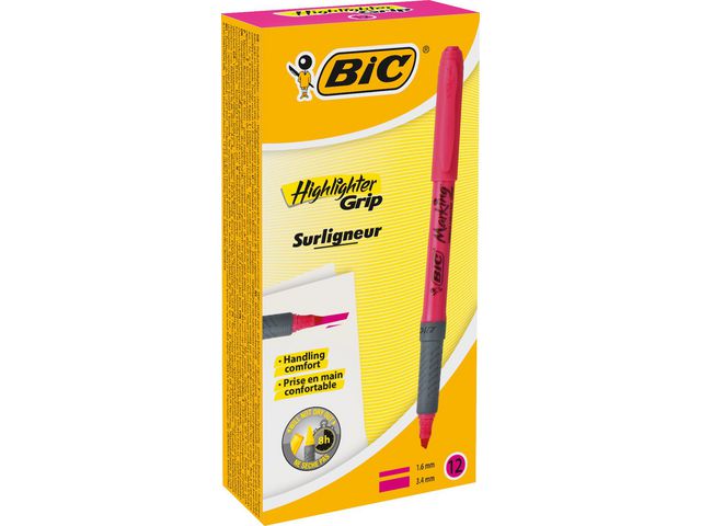 Tekstmarker BIC Highlighter Grip rosa