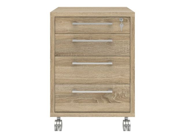 Drawer section PRIMA w/wheels 4 sk oak