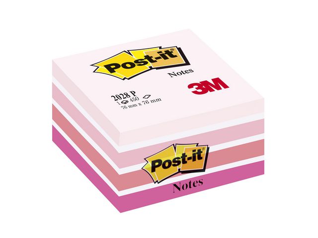 Note cube POST-IT 76x76 ass pink/white