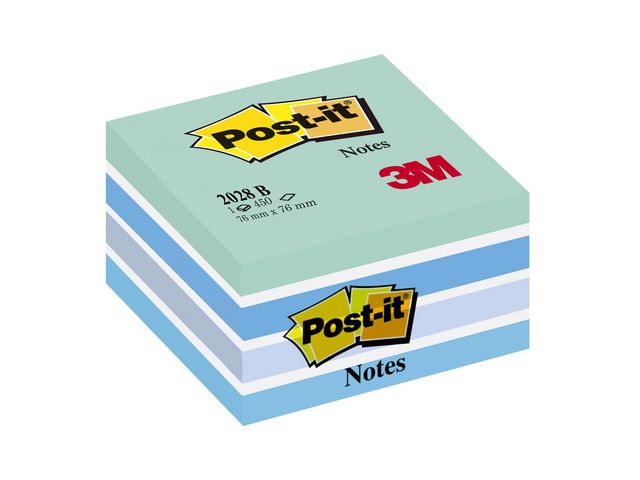 Note cube POST-IT 76x76 ass blue/white