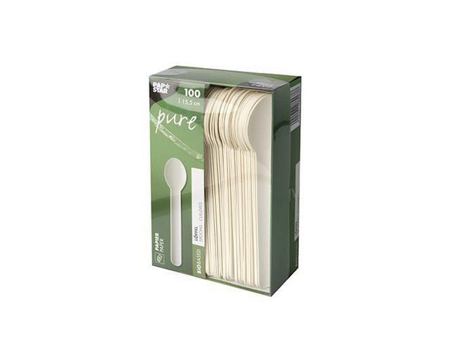 Skje PURE papp 15,5cm hvit (100)