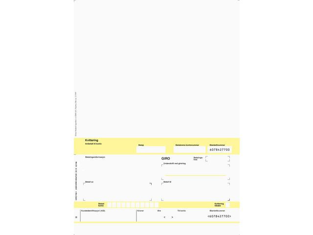 Faktura/giro A4 laser 1x hvit (500)
