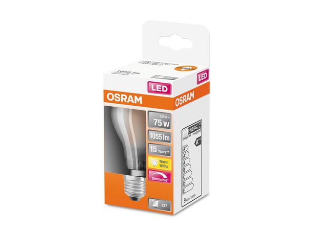 Lyspære OSRAM LED 9W/827 dim frost E27