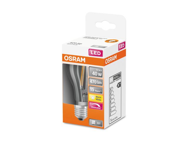 Lyspære OSRAM LED 4,8W/827 dim E27