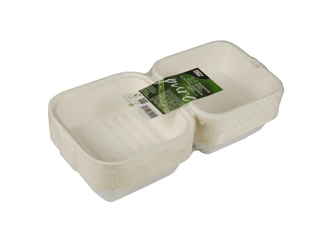 Varmmatboks PURE bagasse hvit (25)