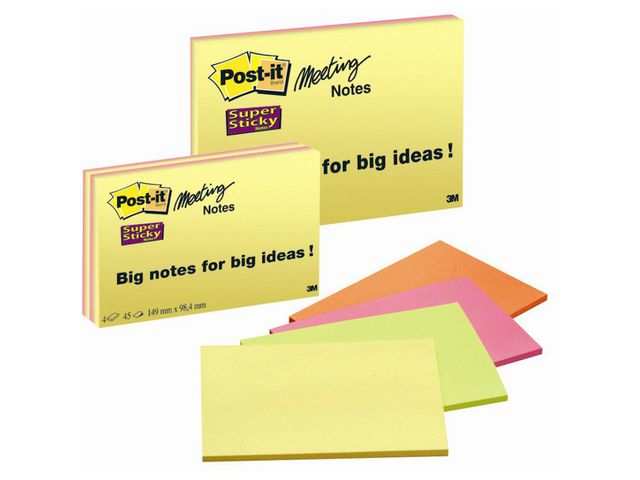 Notatblokk POST-IT SSN 203x152 Neon(4)