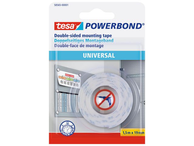 Tape TESA powerbond dobbelsid. 19mmx1,5m