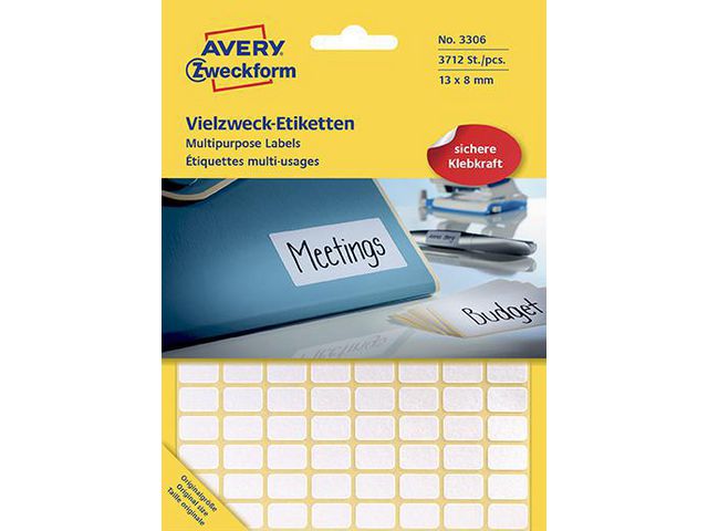 Label AVERY manual 13x8mm white (3712)