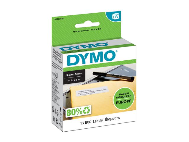 Etikett DYMO flerbruk 19x51mm (500)