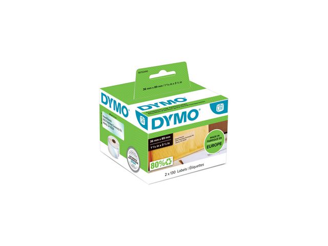 Etikett DYMO adresse 89x36mm klar (260)