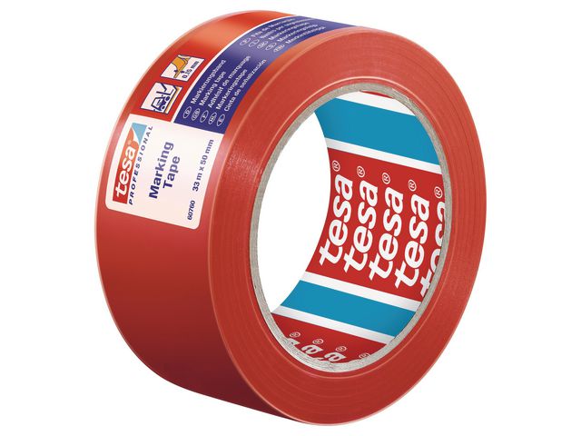 Tape TESA PVC gulv/varsel rød