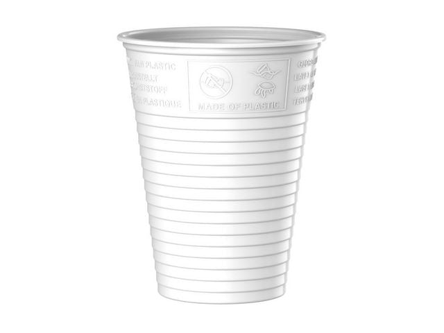 Economy plastic cup 21cl white (100)