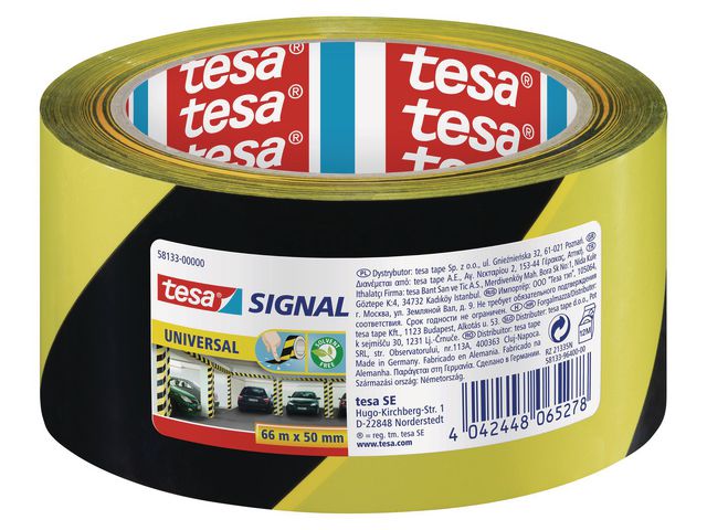 Warning tape TESA 58133 Yellow/Black