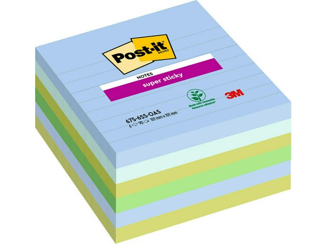 Notatblokk POST-IT SSN 101X101 lj Oas(6)