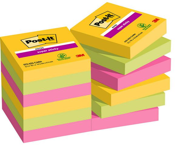 Notatblokk POST-IT SSN 47,6x47,6 Car(12)