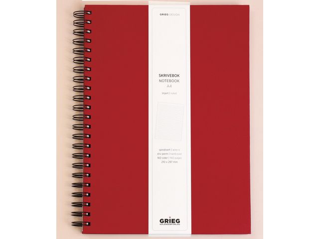 Notebook GRIEG A4 100g 160s lines red