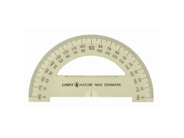 Protractor LINEX plastic 180 degrees 10cm