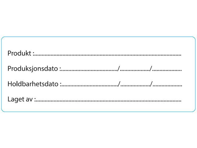 Etikett matmerking 105x40mm 300stk