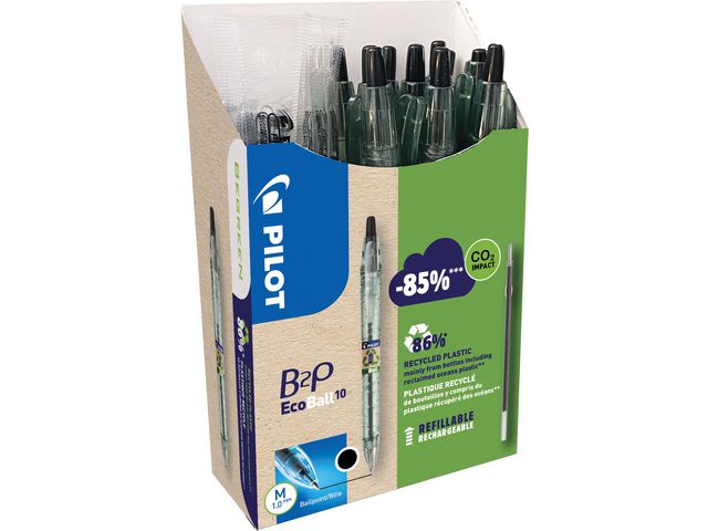 Kulepenn PILOT B2P m/refill 1,0 sort(20)