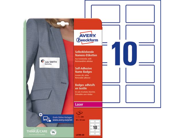 Label AVERY name tag 80x50mm (200)