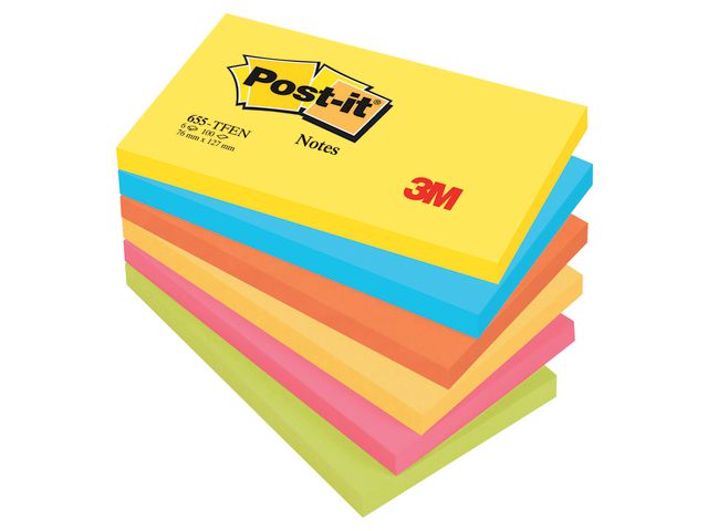 Notatblokk POST-IT 76x127 Energetic (6)