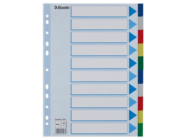 Skilleblad ESSELTE A4 PP 10-delt 5frg