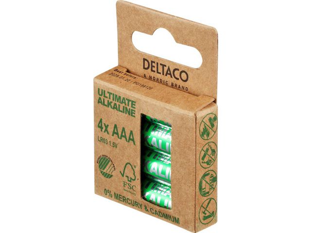 Batteri DELTACO Alkaline AAA/LR03 (4)