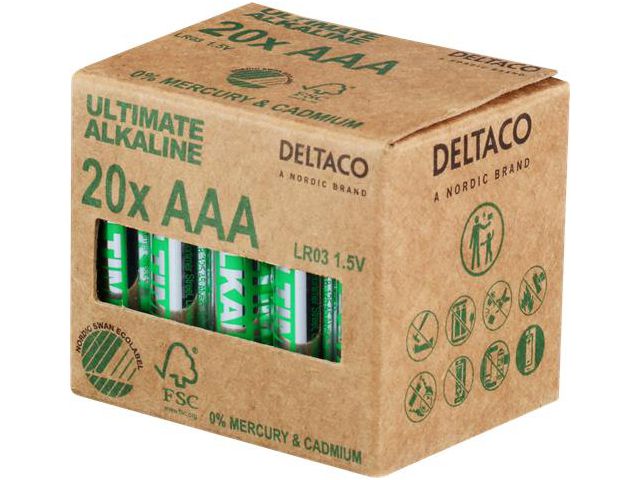 Battery DELTACO Alkaline AAA/LR03 (20)