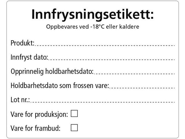 Etikett innfrysing 102x128mm 500stk