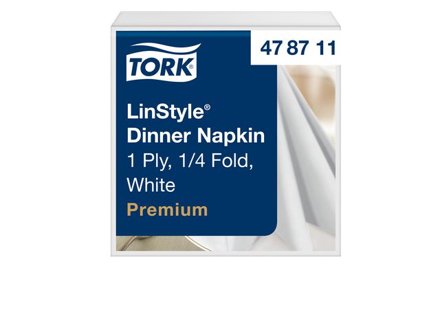 Serviett TORK linstyle 39cm hvit (50)