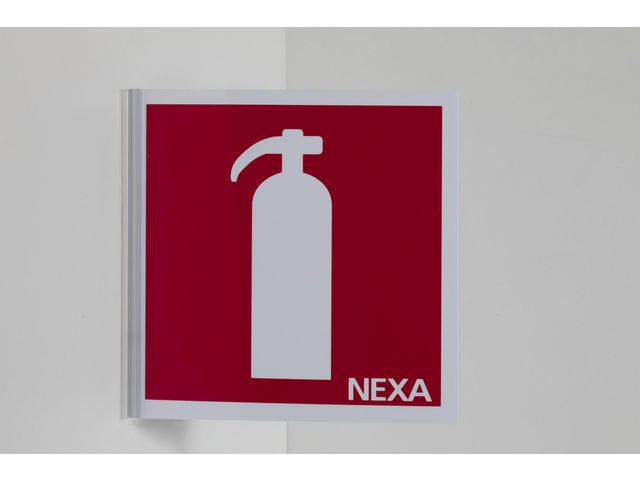 Sign NEXA Fire extinguisher 20x20cm red