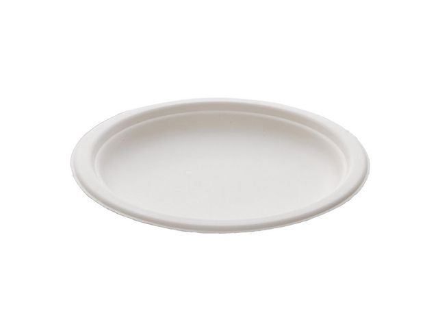 Tallerken bagasse 18cm hvit (50)