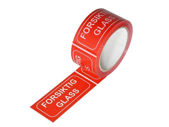 Packaging tape 50mmx66m CAUTION GLASS