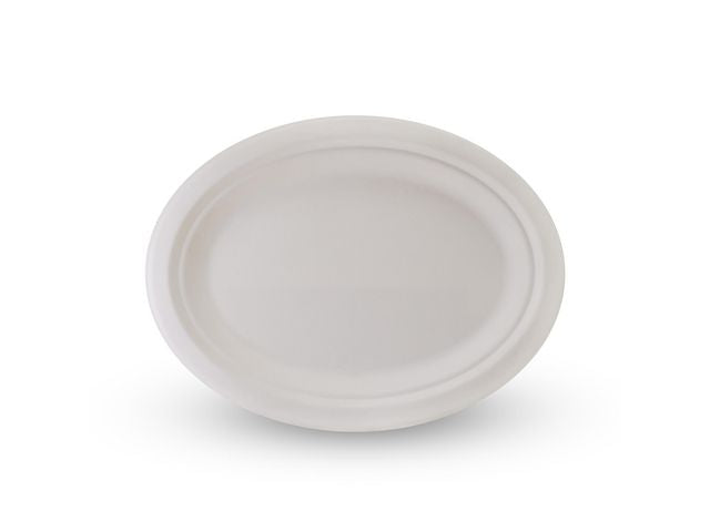 Tallerken bagasse fiber oval 26cm (50)