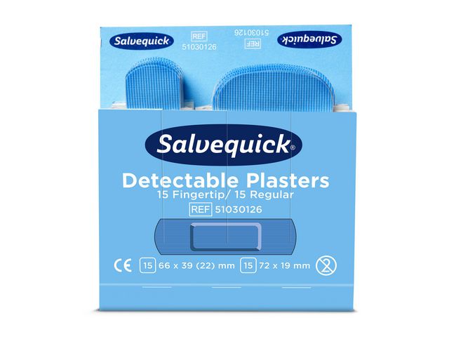 Plaster SALVEQUICK detectable blå (30x6)