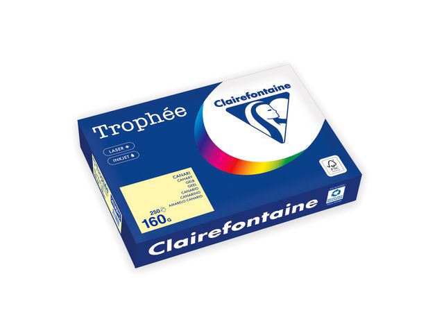 Kopipapir TROPHEE A4 160g gul (250)