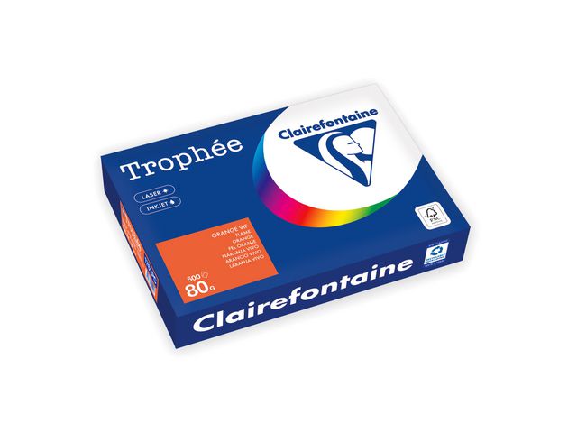 Kopipapir TROPHEE A4 80g oransje (500)