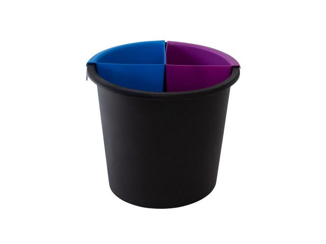 Waste container HYKAB 14L black w/2 ins.