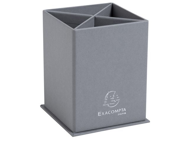 Pen holder EXACOMPTA Teksto 4-room gray