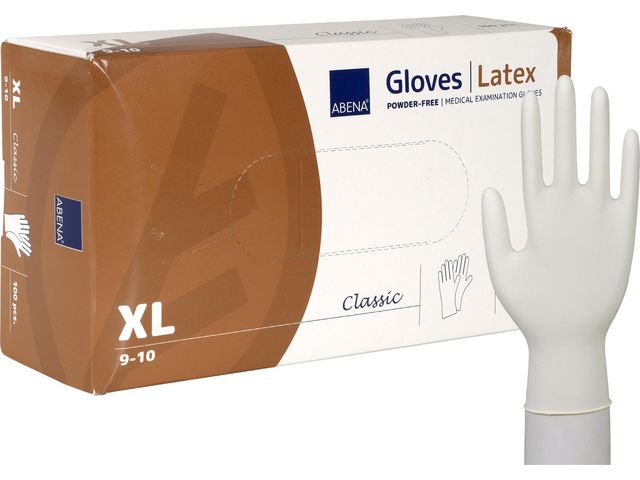 Hanske ABENA C. latex u/p XL hvit (100)