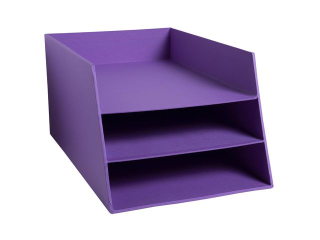 Letter basket EXACOMPTA Teksto 3 rooms purple