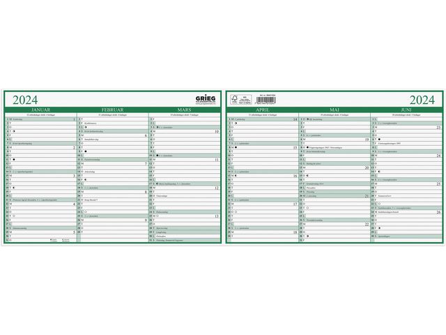 Platekalender GRIEG A4 2024 dobbel