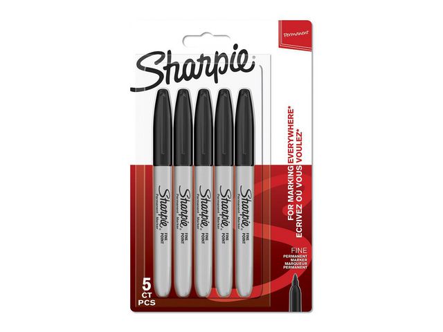 Marker pen SHARPIE black (5)