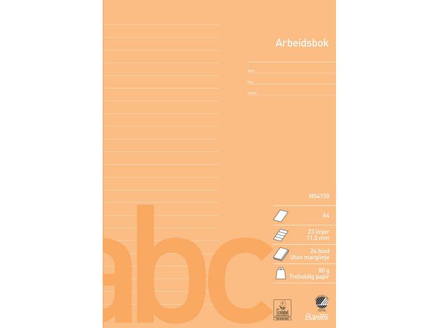 Workbook BANTEX A4 80g 11.5mm ruled