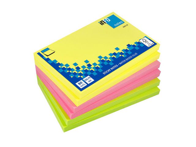 Notepad INFO 125X75mm neon (6)