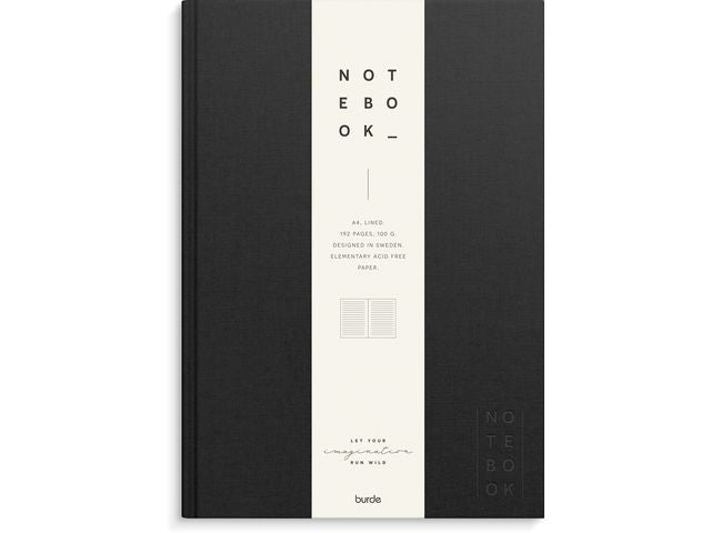 Notebook BURDE A4 lines black